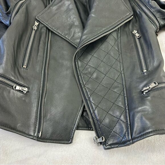 Cusp Size XS Convertible Moto Jacket Vest Quilted Black Leather Biker Edgy Alt - Picture 7 of 12